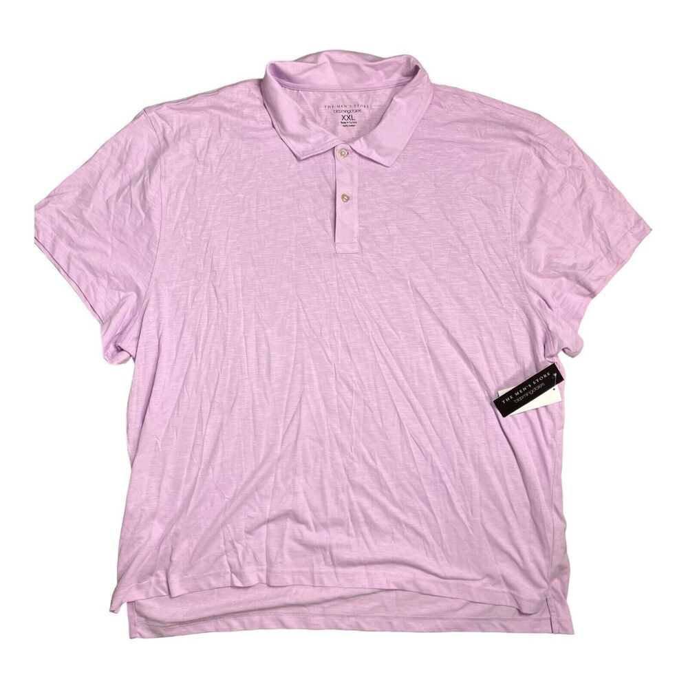 Bloomingdale’s The Mens Store Shirt Mens XXL Purple Polo Short Sleeve Cotton‎
